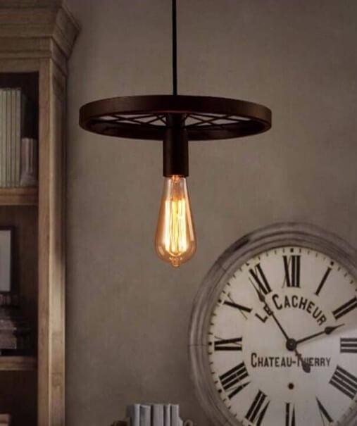 Lámpara Colgante Rueda De Hierro