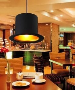 Lámpara colgante forma de sombrero de copa