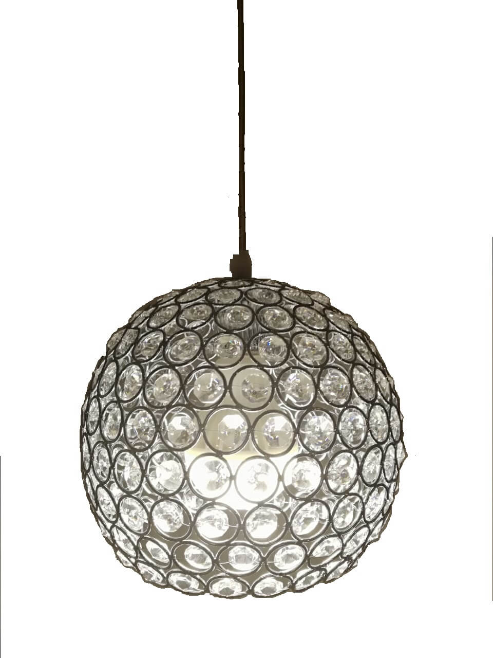 Lampara Colgante Esfera Cistal Cromada 20CM diametro - Imagen 8