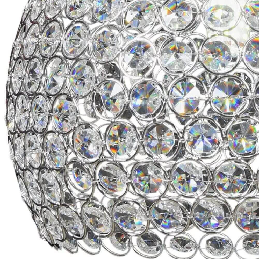 Lampara Colgante Esfera Cistal Cromada 20CM diametro - Imagen 3