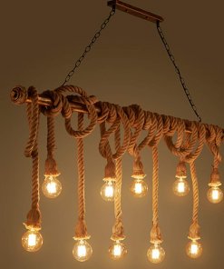 Lámpara Colgante De Tubería Rope Con 10  Cuerdas De Cáñamo