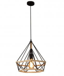 Lámpara Colgante Vintage Industrial Cuerda De Cáñamo
