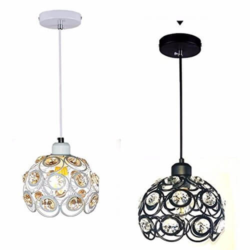 Lampara Colgante De Cristal Negra 20cm Diametro - Imagen 5