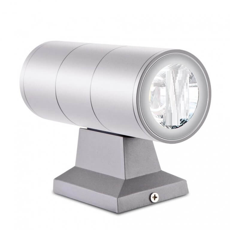 Aplique Pared Doble Cilindro Moderno Exterior Gris – Tienda Led