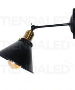 Aplique Muro Cono Industrial Brazo Soquete Bronce Vintage