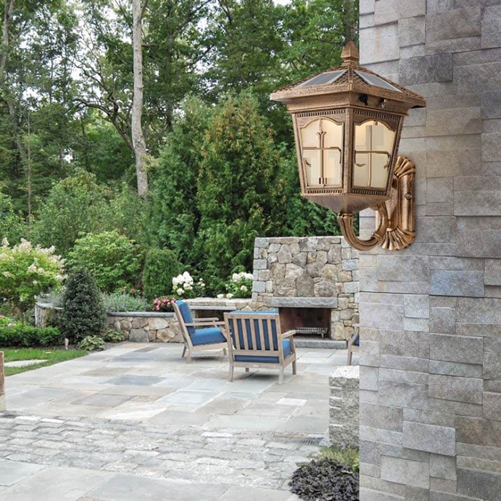 Aplique Farol Solar de Muro Rustico Exterior 10w – Tienda Led