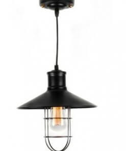 Lampara Techo Negra Farol Industrial + Ampolleta Vintage