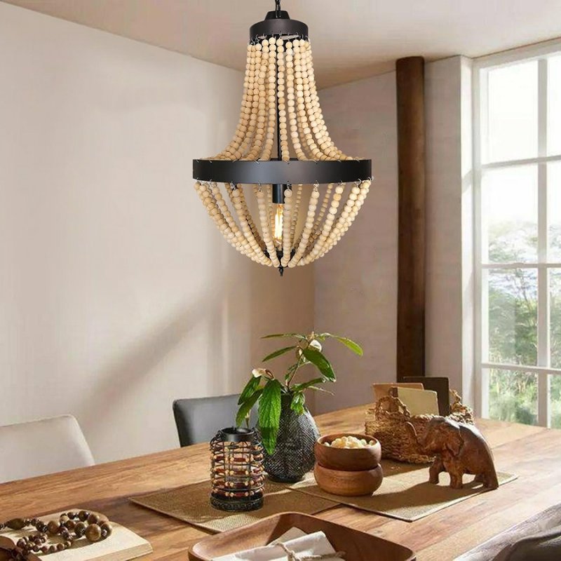 Lampara Colgante Techo Cuencas de Madera incluye ampolleta – Tienda Led