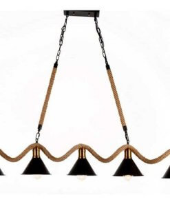 Lámpara Cáñamo Rustica Inluye 5 Ampolletas Vintage