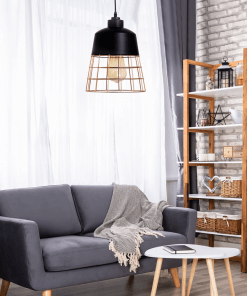 Lampara Colgante Modelo Toyama Negra Dorada