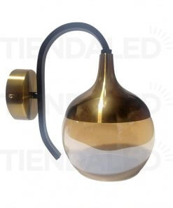 Aplique De Muro Moderno Globo Vidrio Color Ambar