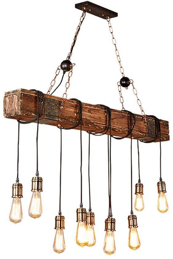 lamparas colgantes de madera artesanales