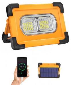 Foco Solar Recargable Portátil 80w Con Cargador Para Celular