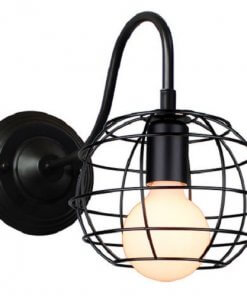 Aplique Muro Industrial Diseño Jaula Esfera De Hierro
