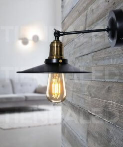 Aplique Muro Vintage Cono Industrial Soquete Bronce