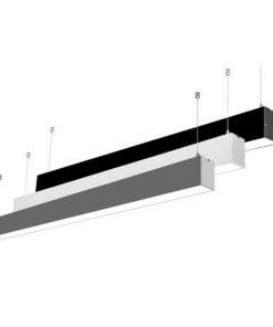 Lámpara Lineal Barra Led Colgante 45w Luz Neutra 4500k