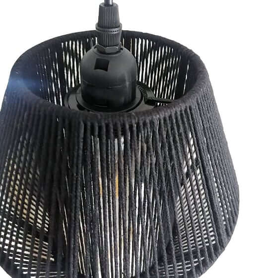 Lampara Colgante Rustica Hilo Rombo Negra 30cm Diametro - Imagen 7