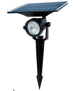Foco Estaca Jardin 7w Panel Solar Ajustable Luz Calida y Fria
