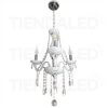 Lampara Candelabro Lagrimas De Cristal Blanca 3 Soquetes