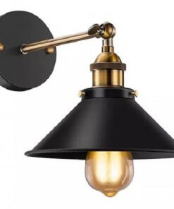Aplique Muro Cono Industrial Brazo Bronce Soquete Vintage