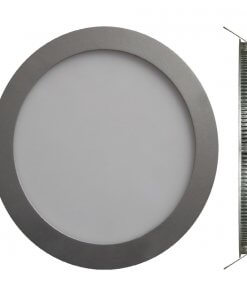 Foco Panel Embutido Redondo 18w Plateado Luz Fria 6500k