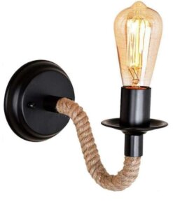 Aplique Rustico De Cañamo Con Ampolleta Vintage De Regalo