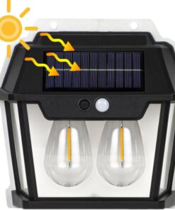Farol Aplique Led Solar 2 Ampolletas Impermeable Ip65