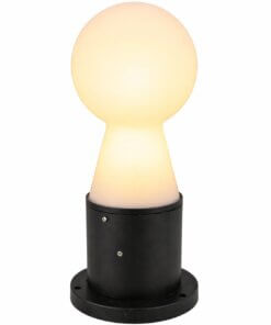 Farol Aplique Poste De Metal Y Globo Vidrio 42cm De Alto E27