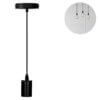 Lampara Colgante Soquete Decorativo Negro E27 1m