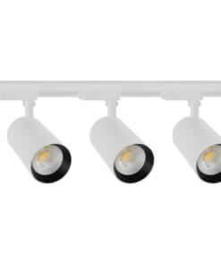 Kit 3 Foco Led Tipo Spot 20w Luz Neutra Con Riel Blanco 1mt
