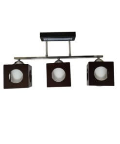 Lámpara De Techo Triple Cubo De Madera Soquete E27