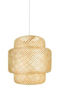 Lámpara Colgante Artesanal Bambú Doble Cuerpo Estilo Natural