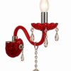 Aplique Lámpara De Pared Candelabro De Cristal E14 Roja