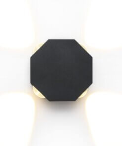 Aplique Led Exterior 4w Negro Ip65 Decorativa Bidireccional