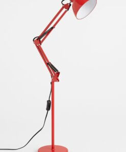 Lámpara De Pie Articulada De Aluminio Con Soquete E27 Roja