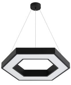Lámpara Colgante Hexagonal Led 50cm 48w Luz Fría 6500k