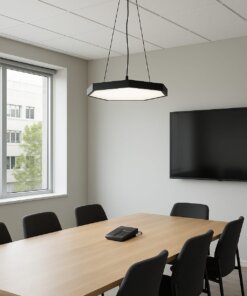 Lámpara Led Colgante Geometrica Hexagonal 48w Luz Fría 6500k - Negro