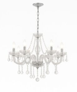 Lámpara Colgante Candelabro De Cristal 8 Soquetes E14 70cm