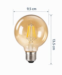 Alternative view of Ampolleta LED Vintage Edison G95 Filamento 6W Luz Cálida 2700K E27