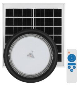 Alternative view of Lámpara Solar Industrial 200W con Control Remoto y Panel Solar 16W