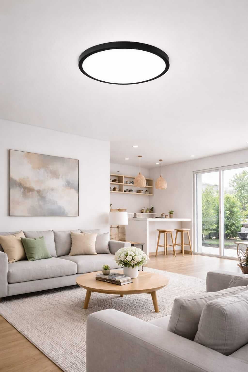 Panel LED Redondo Sobrepuesto 24W Negro 28cm – Luz Fría 6500K - Imagen 7