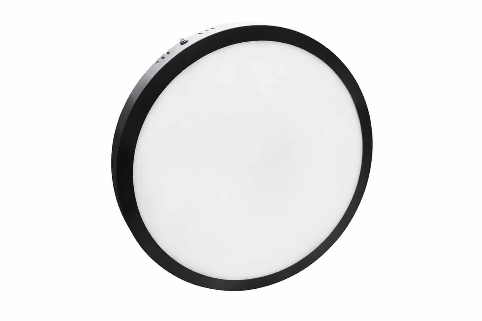 Panel LED Redondo Sobrepuesto 24W Negro 28cm – Luz Fría 6500K - Imagen 6