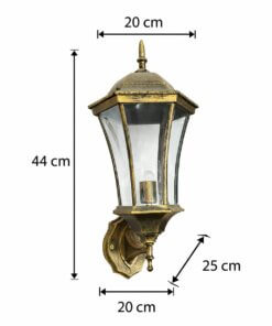 Alternative view of Aplique De Pared Farol Exterior Marron Diseño Colonial E27 44cm de alto (copia)