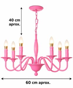 Alternative view of Lámpara Colgante Candelabro Rosada De 6 Soquetes E14