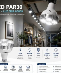Alternative view of Ampolleta LED PAR30 35W E27 Alta Potencia Luz Fría 6000K – Iluminación Profesional 40.000h