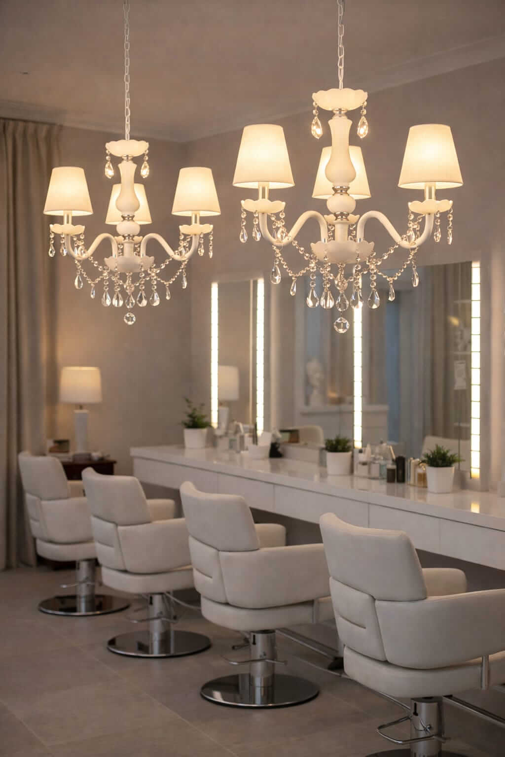Lámpara Colgante Candelabro Blanca 3 Luces Estilo Clásico - Imagen 5