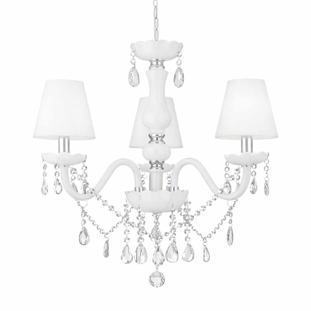 Lámpara Colgante Candelabro Blanca 3 Luces Estilo Clásico - Imagen 4