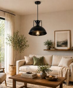 Alternative view of Lámpara Colgante Industrial Negra 30cm E27 – Estilo Vintage Moderno | Cable 80cm