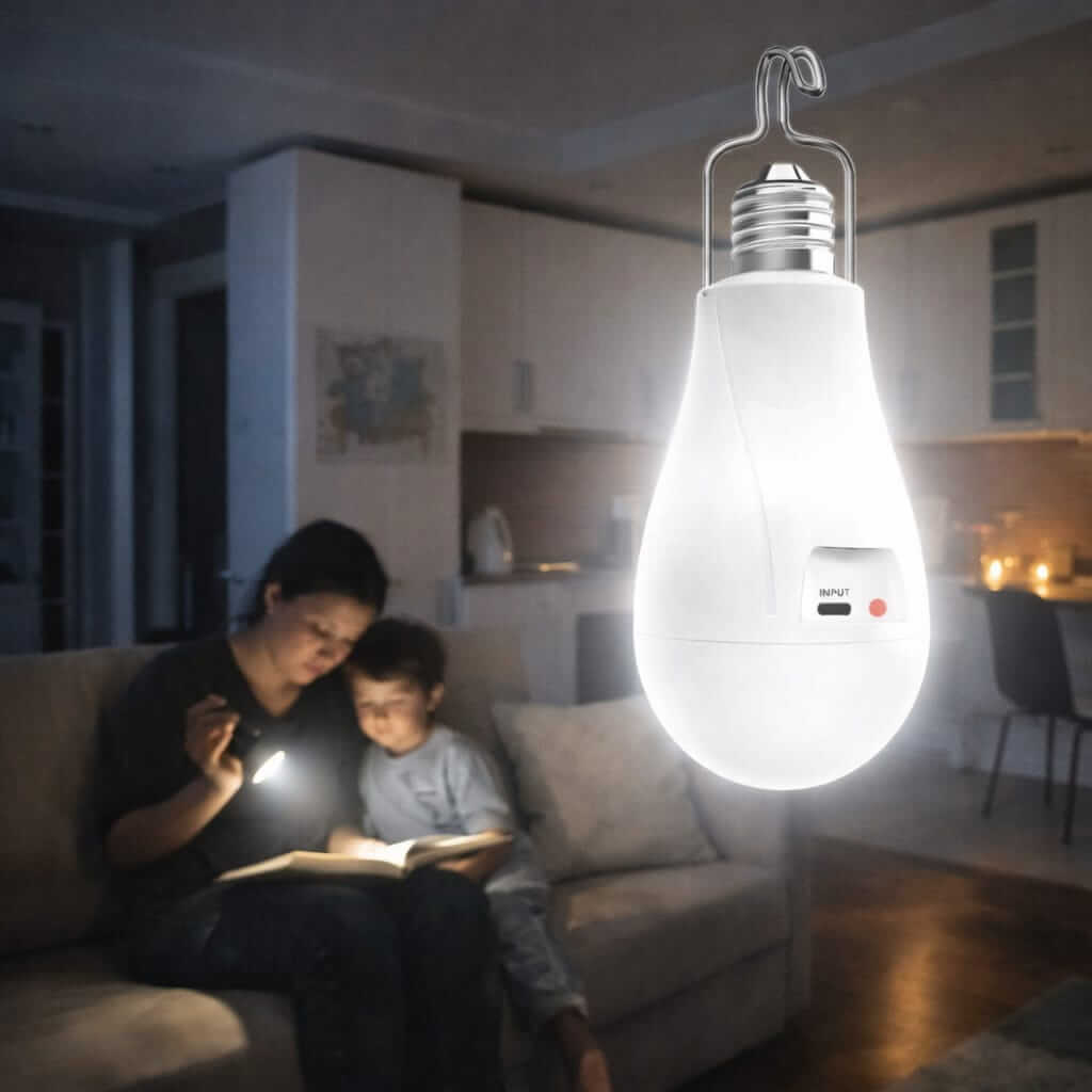 Ampolleta Led Emergencia Recargable E27 20w Luz Fría Usb - Imagen 4