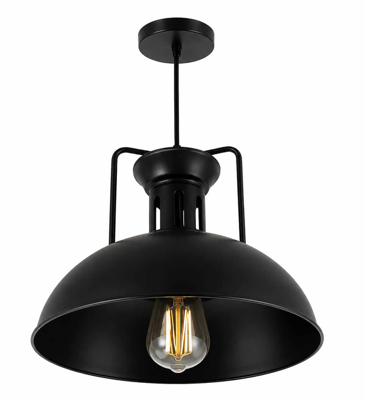 Lámpara Colgante Industrial Negra 30cm E27 – Estilo Vintage Moderno | Cable 80cm - Imagen 9